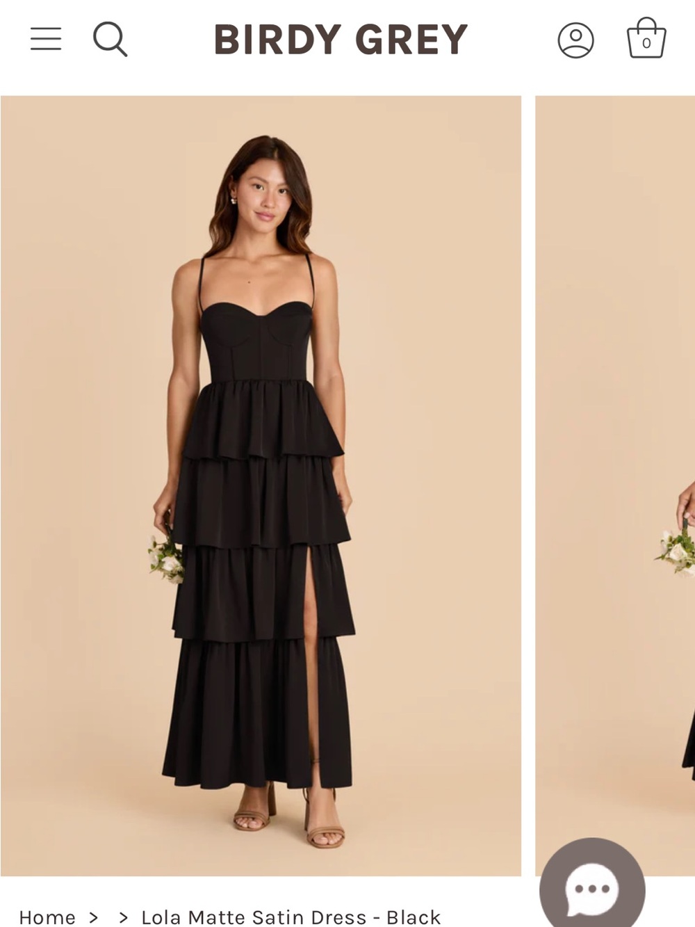 Birdy Grey Black Tiered Matte Satin Maxi Dress